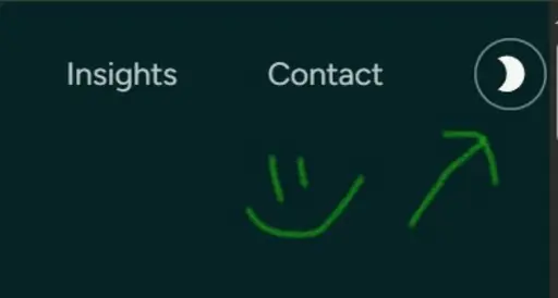 Screenshot of dark mode button toggle.