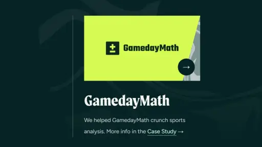 Screenshot of how case study image changes on hover.