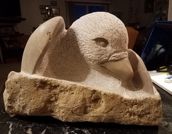 Picture of a carved eagle in stone
