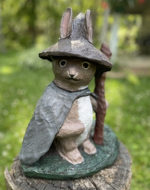 Picture of a carved wizard bunny